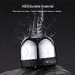 Mini champagne bottle stopper with water droplets, chrome dome and black base