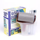 Paint roller set box with gray roller cover and white plastic paint bucket.