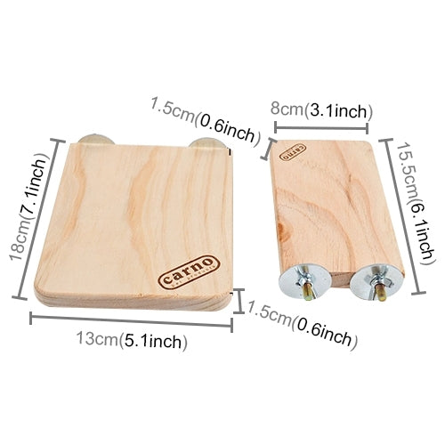 Light wood rectangular springboard with Carno logo, size diagram and mounted metal rollers.