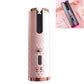 Automatic hair curler with black barrel window and copper-toned top, rose-gold body