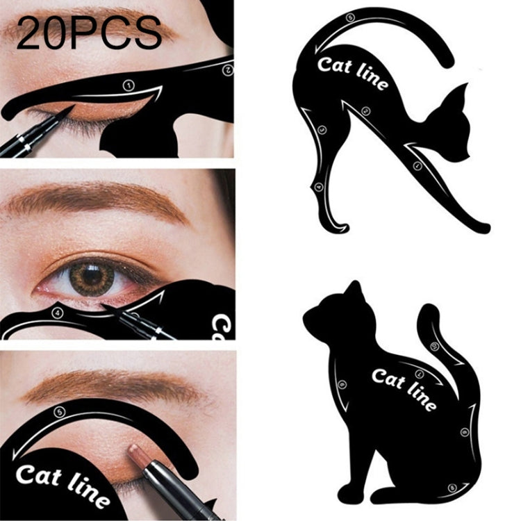 Cat eye liner stencil tool set with black cat line templates and eye-drawing guide