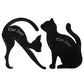 Cat eye liner stencil templates featuring cat and fish shapes, black on white