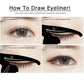 How-to layout for using cat line eyeliner stencil to create eye shapes