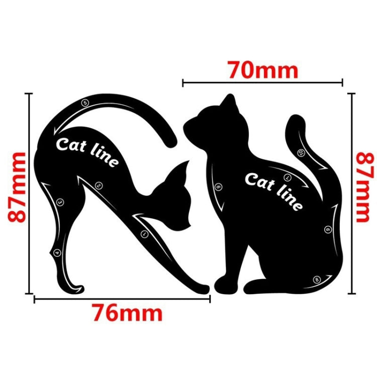 Cat eye liner stencil size diagram with 87mm by 76mm dimensions