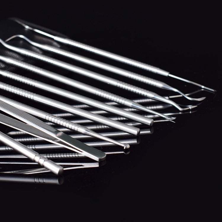 Stainless steel dentist tools with fine pointed ends