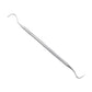 Stainless steel dental probe with looped hook ends