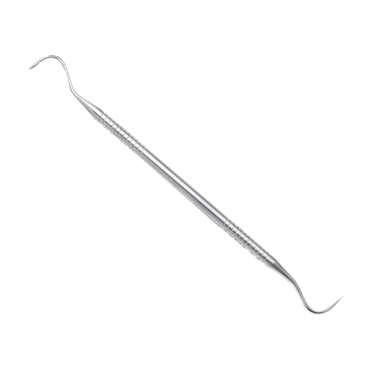 Stainless steel dental probe with looped hook ends