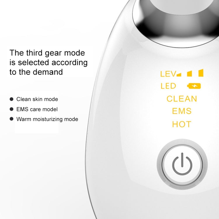 White LED neck massager with control dial and yellow LED indicator lights