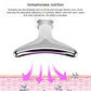 White LED neck beauty tool with chrome ring and central curved light bar