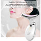 White LED neck massager with pink light strip and large circular power button