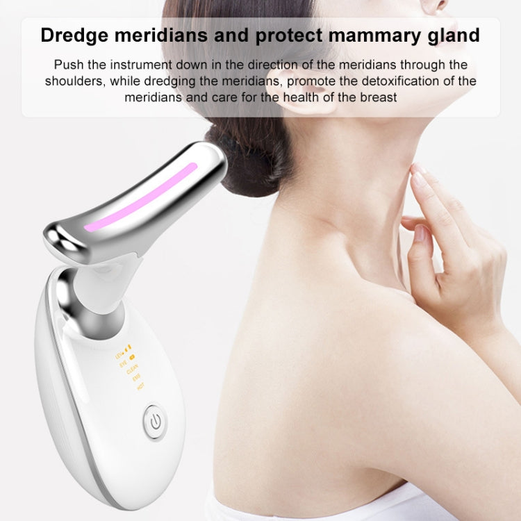 White LED neck beauty instrument with angled head and pink light strip