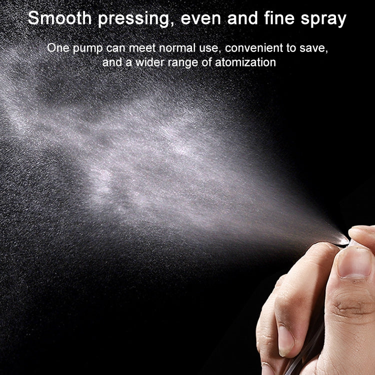 Pressed spray nozzle on clear 5ml perfume bottle, fine-spray design