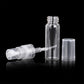 Clear mini perfume bottle with spray pump and cap, spare refill container