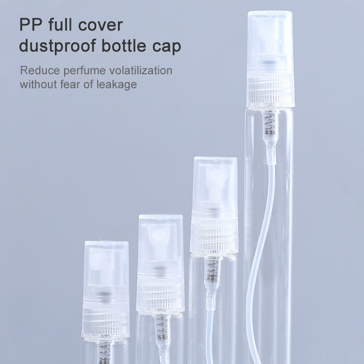 Clear mini perfume spray bottles with dustproof caps and straw tubes