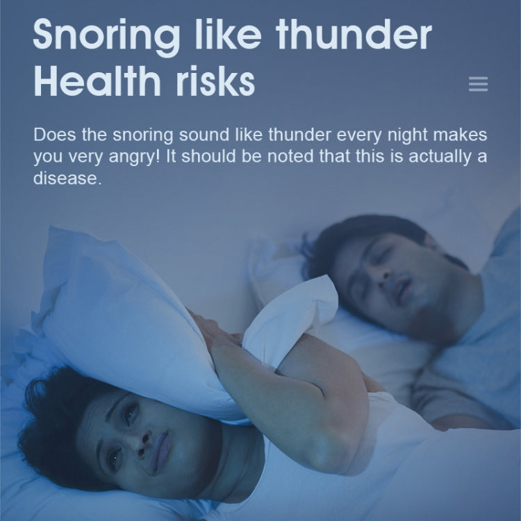 Anti-snoring brace health risk graphic with people sleeping in bed
