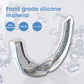 White U-shaped anti-snoring mouthpiece with clear inner gel pad and vents