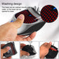 Electric hair clipper being rinsed with water over the red cutter grille