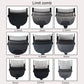 Multi-length limit comb guards set for electric hair clipper, 1.5 to 15 mm