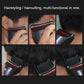 Electric hair clipper trimming hair with red cutting head attachment