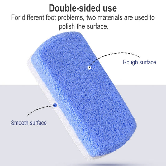 Double-sided foam glass foot rub sponge with rough and smooth textured faces