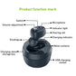 In-ear Bluetooth hearing aid diagram: charging stand, metal contacts, indicator lights, USB