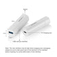 White endoscope body with switch, USB camera interface, and charging port