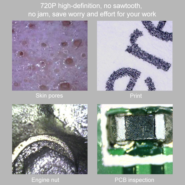 Endoscope inspection samples: skin pores and electronics circuit close-ups