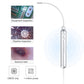 Digital endoscope connected to a smartphone showing an ear view; also includes thumbnails.