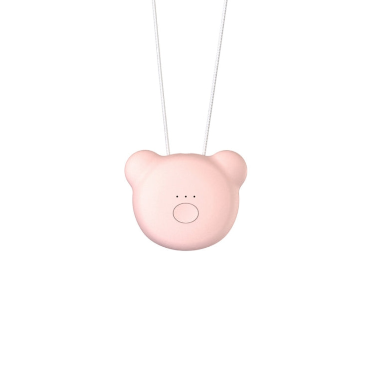 Mini bear air purifier pendant in pink with two hanging cords