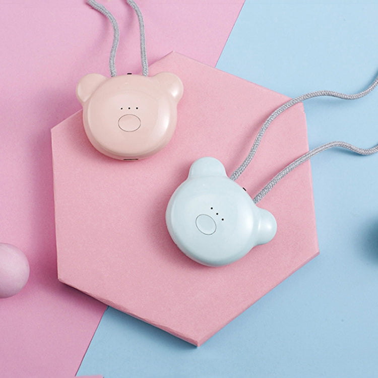 Mini bear air purifier pendants set: pink and light blue bear faces with cords