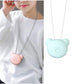 Kids mini bear air purifier pendant in light blue, bear face with hanging cord