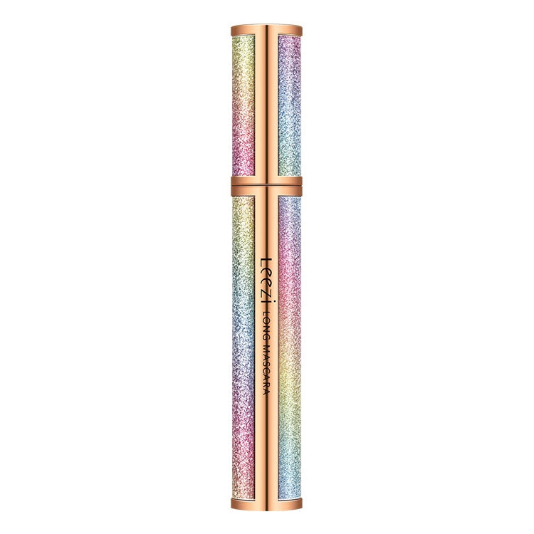 Waterproof 4D eyelash mascara tubes in gold and rose glitter