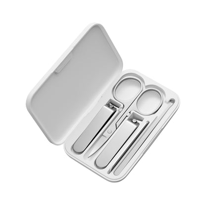 Xiaomi Mijia five-piece nail clipper set with gray case and metal tools