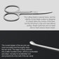 Ear pick tool with curved polished tip and metal cutting edge
