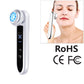 White RF microcurrent facial lifting massager with blue LED display