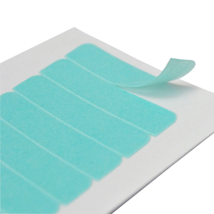 Teal PU wig film strip detail with protective backing for seamless hair extension
