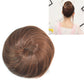 Hair bun disk wig, chestnut brown bun disk top close-up