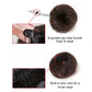Hair bun disk wig, dark bun with built-in wire and snap closure detail