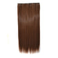 Long straight hair extension piece, medium-dark brown, smooth blunt ends