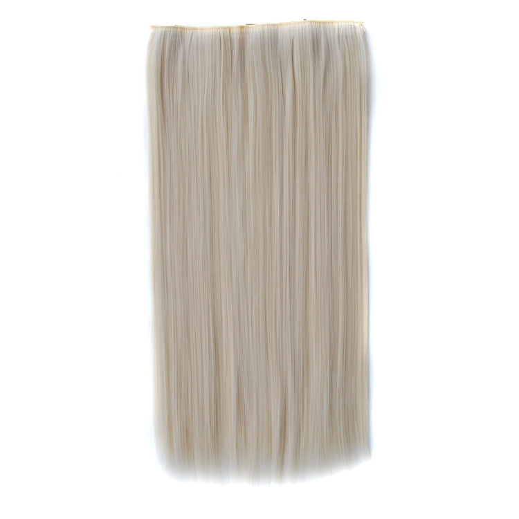 Long straight hair extension piece, light blonde, full-length weft