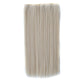 Long straight hair extension weft, light blonde strands, dense coverage