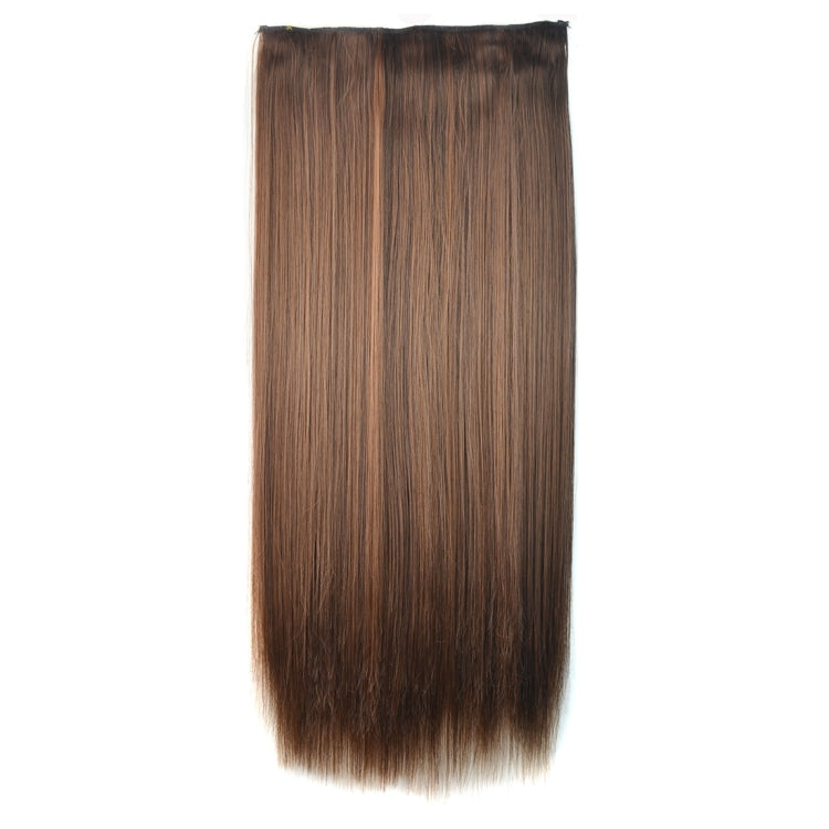 Long straight dark brown hair wig piece, even full coverage