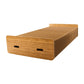 Brown folding single bed, low rectangular profile, ribbed base, and side handle cutouts.