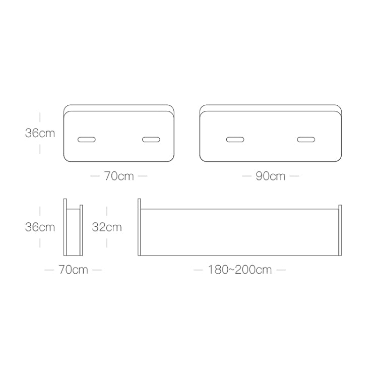 Folding single bed dimension chart with folded and unfolded size views and measurements.