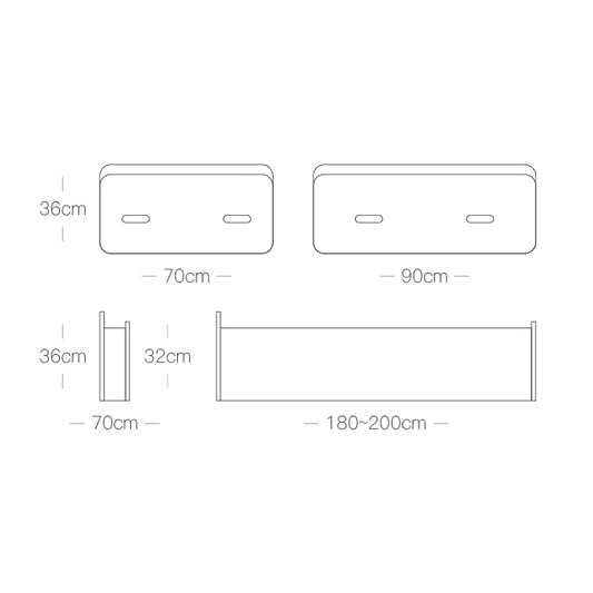 Folding single bed dimension chart with folded and unfolded size views and measurements.