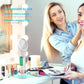 Wireless acne treatment device with LED head on a stand, cordless design