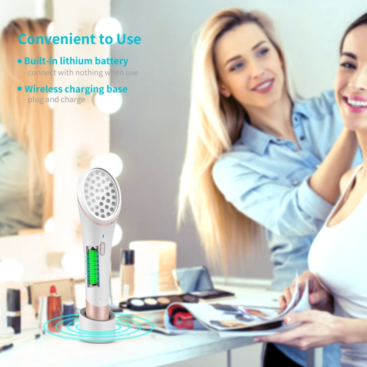 Wireless acne treatment device with LED head on a stand, cordless design