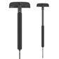 Adjustable back razor with black telescoping handle and comb-like cutting head