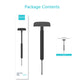 Back shaver package contents: black razor handle, cutting head, and lanyard cord