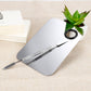 L-size square stainless steel makeup palette with round mixing ring and metal tools